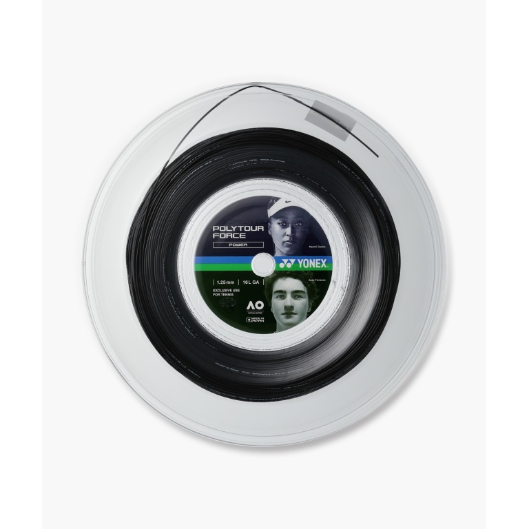 Yonex Tennissaite Poly Tour Force (Haltbarkeit+Power) schwarz 200m Rolle